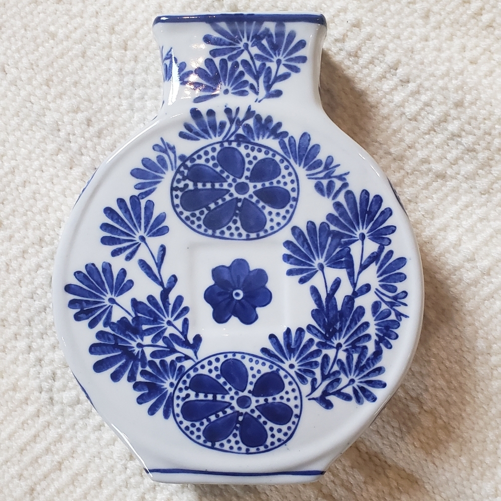 Blue Floral Ceramic Vase